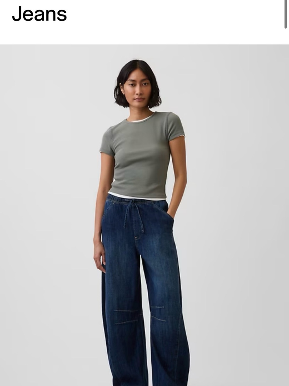 GAP Mid-Rise Easy Horshoe Jeans in Dark Blue Indigo